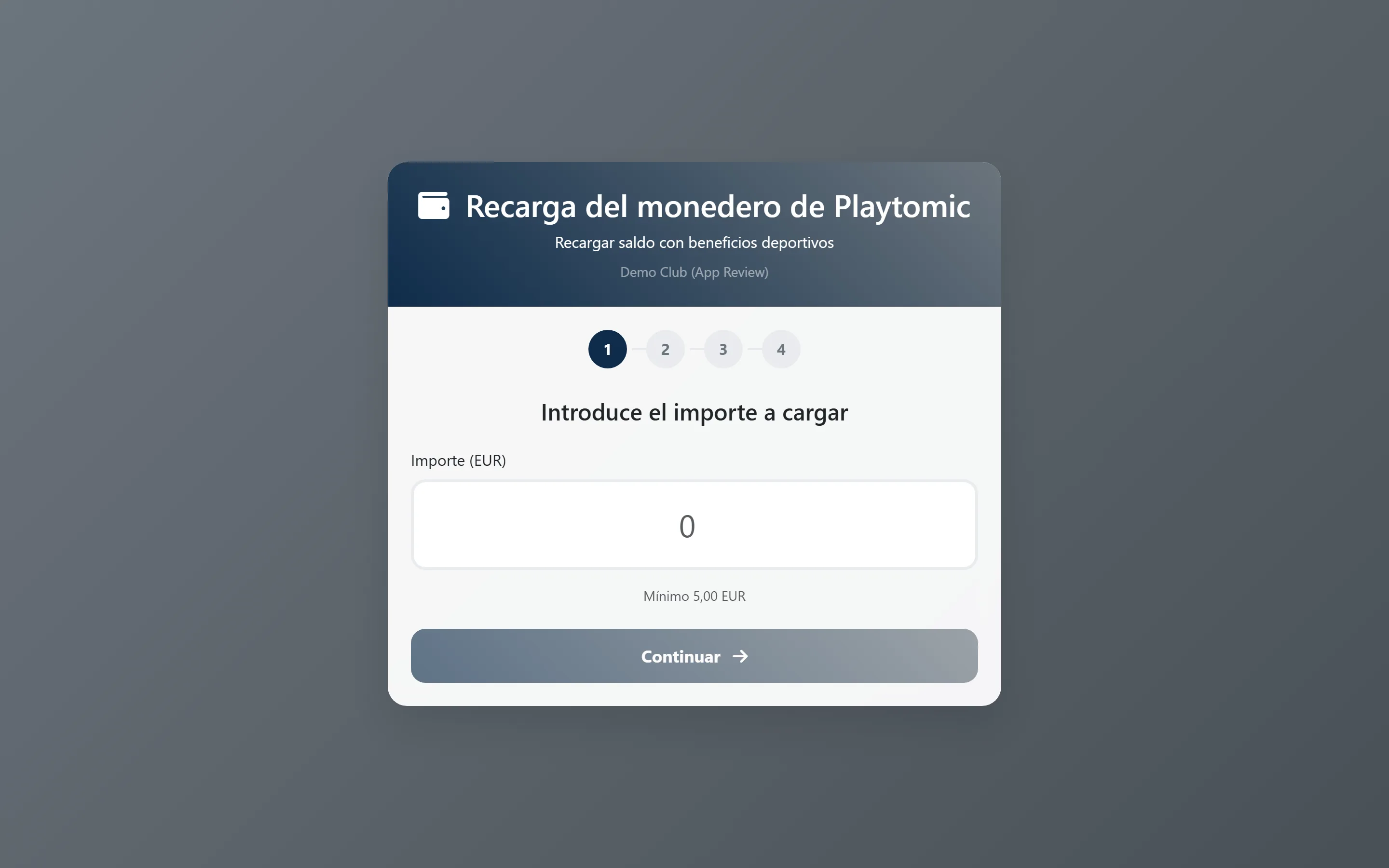 Captura de pantalla: el jugador convierte un beneficio deportivo en saldo de Playtomic