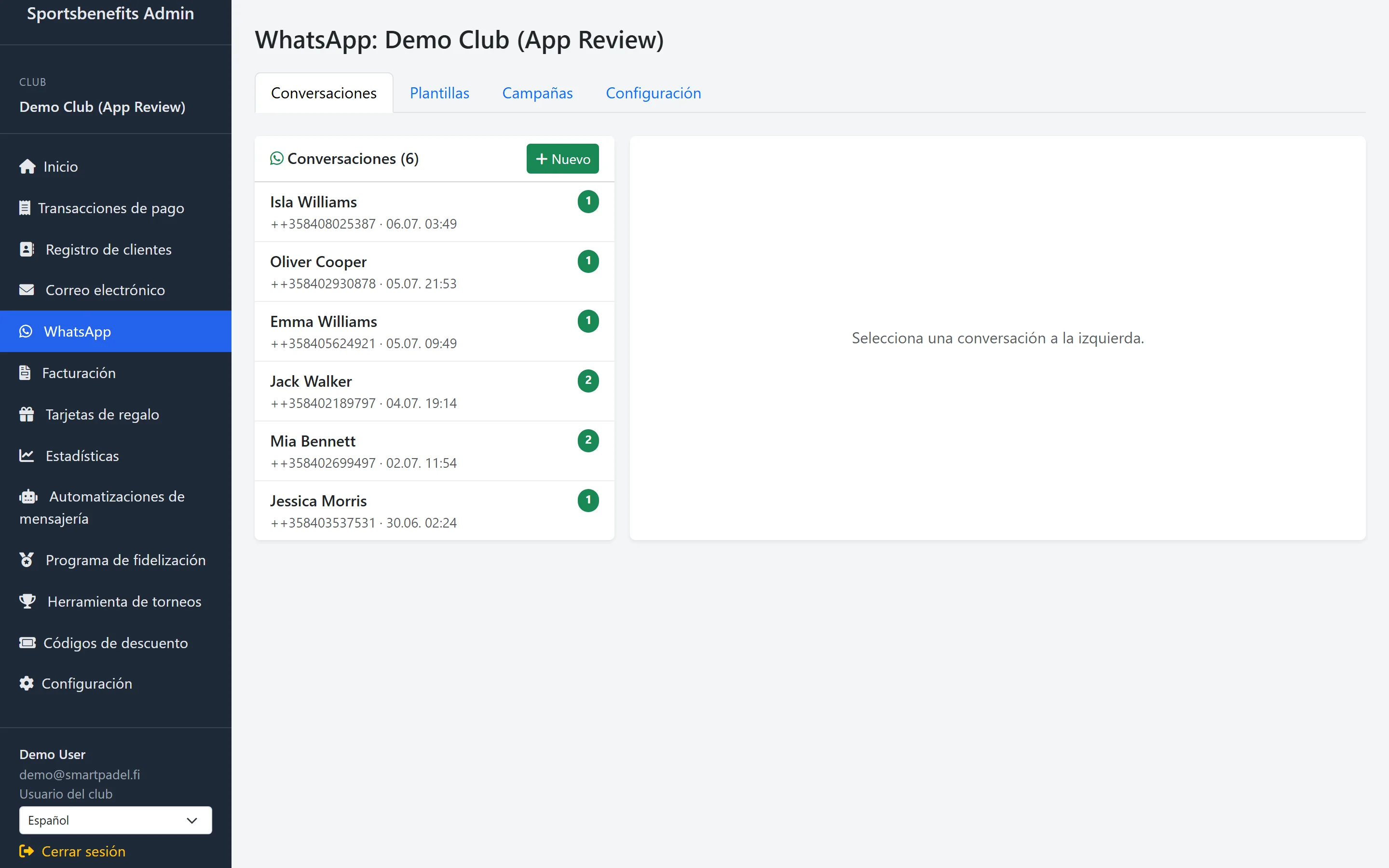 Captura de pantalla: conversaciones de WhatsApp en una sola vista